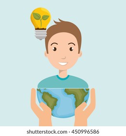persons with planet isolated icon design, vector illustration  graphic 