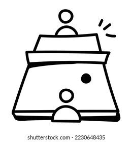 Persons playing table tennis, doodle icon 
