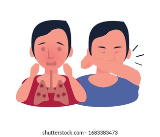 Krankheitserreger mit Symptomzeichen - Vektorillustration