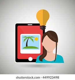 persons with smartphone isolated icon design, vector illustration  graphic 