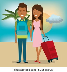 persons with suitcase travel
