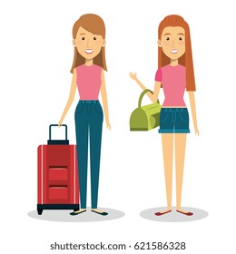 persons with suitcase travel