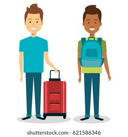 persons with suitcase travel