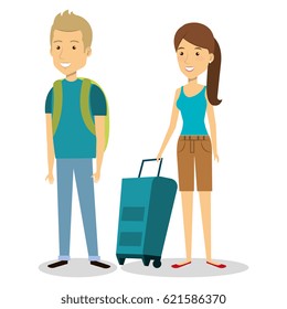 persons with suitcase travel