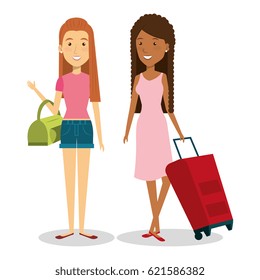 persons with suitcase travel