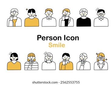  Person's upper body icon (smiling)