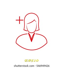 persons the user's picture, woman, icon, vector illustration eps10