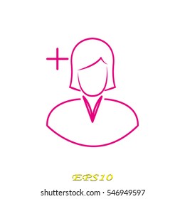 persons the user's picture, woman, icon, vector illustration eps10