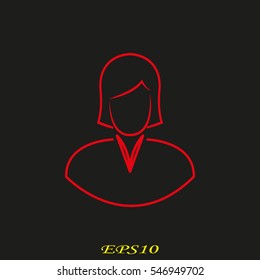 persons the user's picture, woman, icon, vector illustration eps10