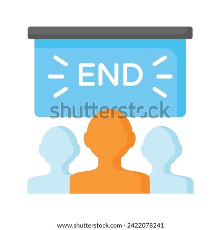 Persons watching cinema screen showing concept icon of cinema
