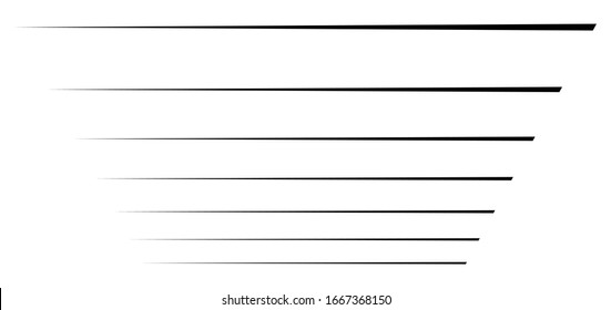 Perspective 3d lines. Stripes vanish, diminish into horizon. Simple straight, parallel strips, streaks pattern / illustration. Thin lines horizontal