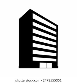 Perspective apartment building icon for city, urban or office