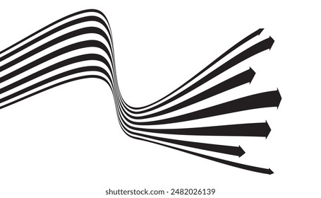 flechas de perspectiva sobre fondo blanco. concepto de crecimiento