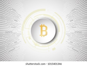 perspective bitcoin money online digital currency.electronics circuit. vector illustration