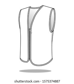 Perspective Blank White Vest Vector for Template.