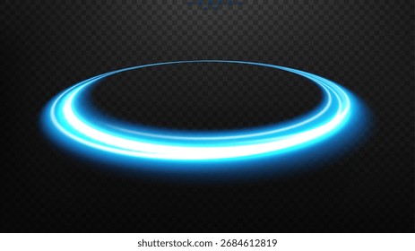 Perspectiva Blue Circle Portal, Ilustración vectorial
