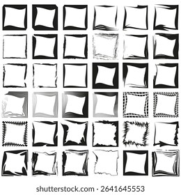 Perspective box layout. Abstract square depth. Vector grid structure. 3D visual shape.