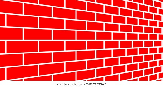 perspective brick wall pattern vector