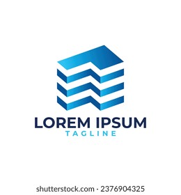 Plantilla de diseño de logotipos de construcción. Inmobiliaria, Banco, Torre, Apartamento, Vector de diseño del logo del hotel