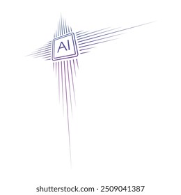 chip de perspectiva e logotipo de inteligência artificial. conceito de inteligência artificial. tecnologia, conceito de inteligência artificial para empresas