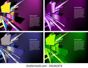 perspective colorful abstract rectangles