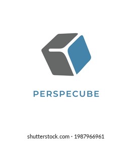 Perspective cube oer hexagonal for logo design inspiration