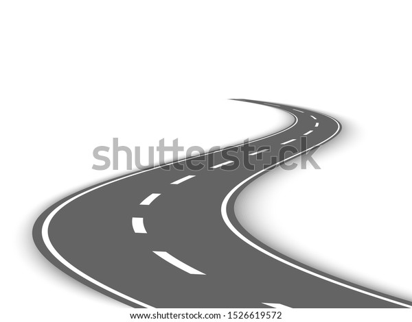 Perspective Curved Road Template On White Stock Vector (Royalty Free ...