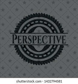 Perspective dark badge. Vector Illustration. Detailed.