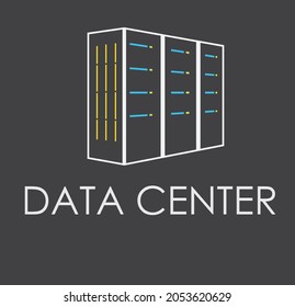 concepto de logotipo de centro de datos de perspectiva para aplicaciones, empresa en la nube, inicio y logotipo de proveedor de servicios de internet  