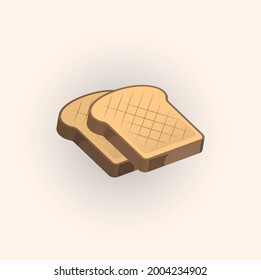 perspective design. Breakfast concept toast. Slices of toast. Vector illustration