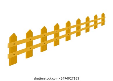 perspective design of wooden fence cartoon element