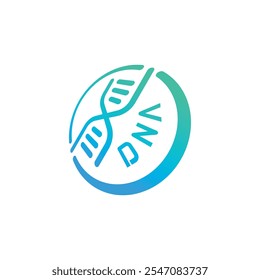 perspektivische DNA und DNA Symbol. DNA-Symbolkonzept. DNA-Symbol der Wissenschaftswelt