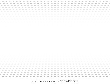 Perspective dot halftone abstract background. Vector illustration.