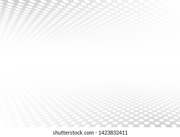 Perspective dot halftone abstract background. Vector illustration.