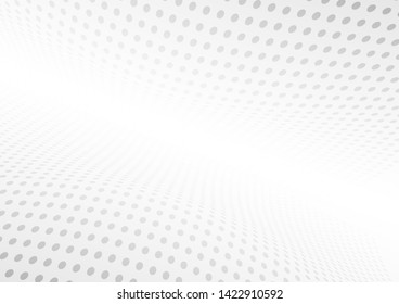 Perspective dot halftone abstract background.Abstract halftone wave dotted background. Vector illustration.