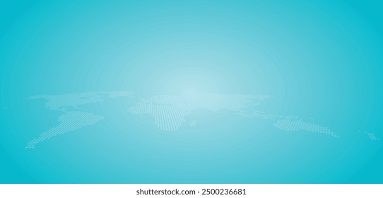 Perspective dotted world map vector background