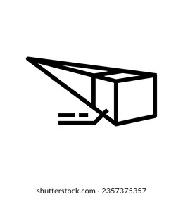 vector de icono de línea de borrador de la arquitectura de dibujo de perspectiva. signo del borrador de la arquitectura de dibujo de perspectiva. símbolo de contorno aislado ilustración negra