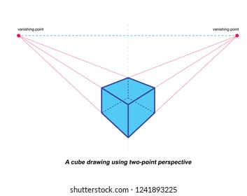  perspective drawing isolated on white background vector illustration
