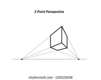  perspective drawing isolated on white background vector illustration

