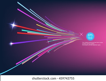 Perspective effect of the colorful ribbon,