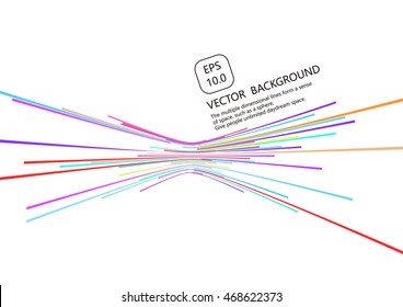 Perspective effect of the colorful ribbon