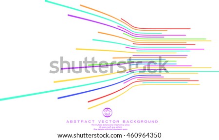 Perspective effect of the colorful ribbon,