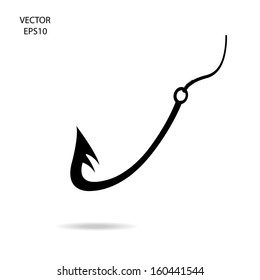 perspective fishing hook icon,vector illustration 