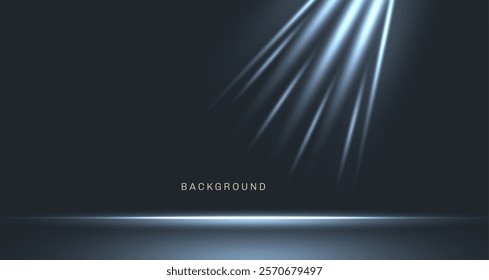 Perspective floor backdrop black room studio with light white gradient spotlight backdrop background