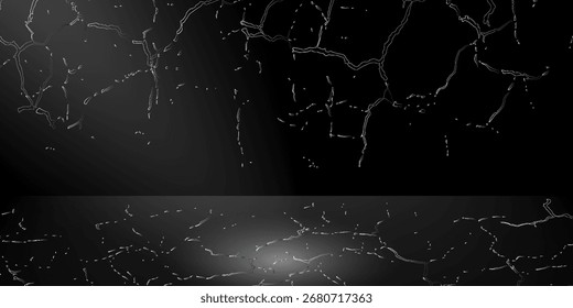 perspective floor backdrop black room studio with gray gradient spotlight backdrop background for display your product or artwork