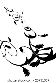 perspective floral silhouette
