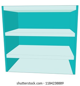 Perspective front angle of a shelf 