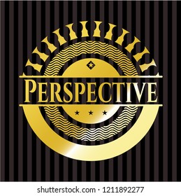 Perspective gold emblem