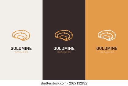 Perspective goldmine lines logo concept