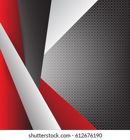 perspective gray and  red and black color Abstract background, vector illustration